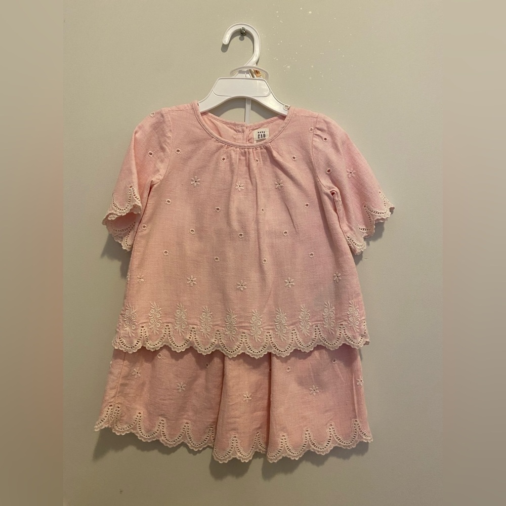 Pink Embroidered Baby Gap top & skirt bundle size 4
